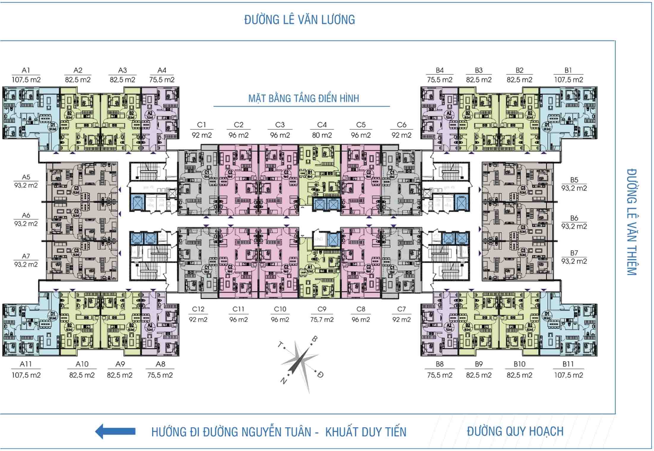 Mặt bằng tầng điển hình chung cư Golden West